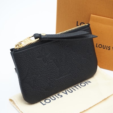 美品 LOUIS VUITTON ルイ・ヴィトン モノグラム アンプラント ポシェットクレ ノワール M80879 コインケース ブラック カーフレザー レディース