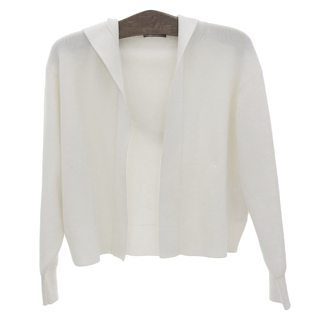 セオリーリュクス 美品 Fulton Nelli Cardigan フーデットニットカーディガン トップス 白 ホワイト 38 03-5103730 25年製 38