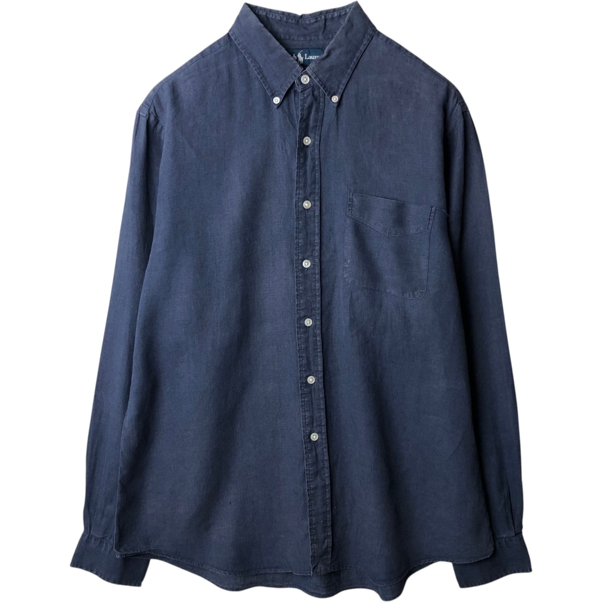 古着 ラルフローレン Ralph Lauren CUSTOM FIT 長袖 リネン ボタンダウンシャツ メンズXL相当/eaa634889