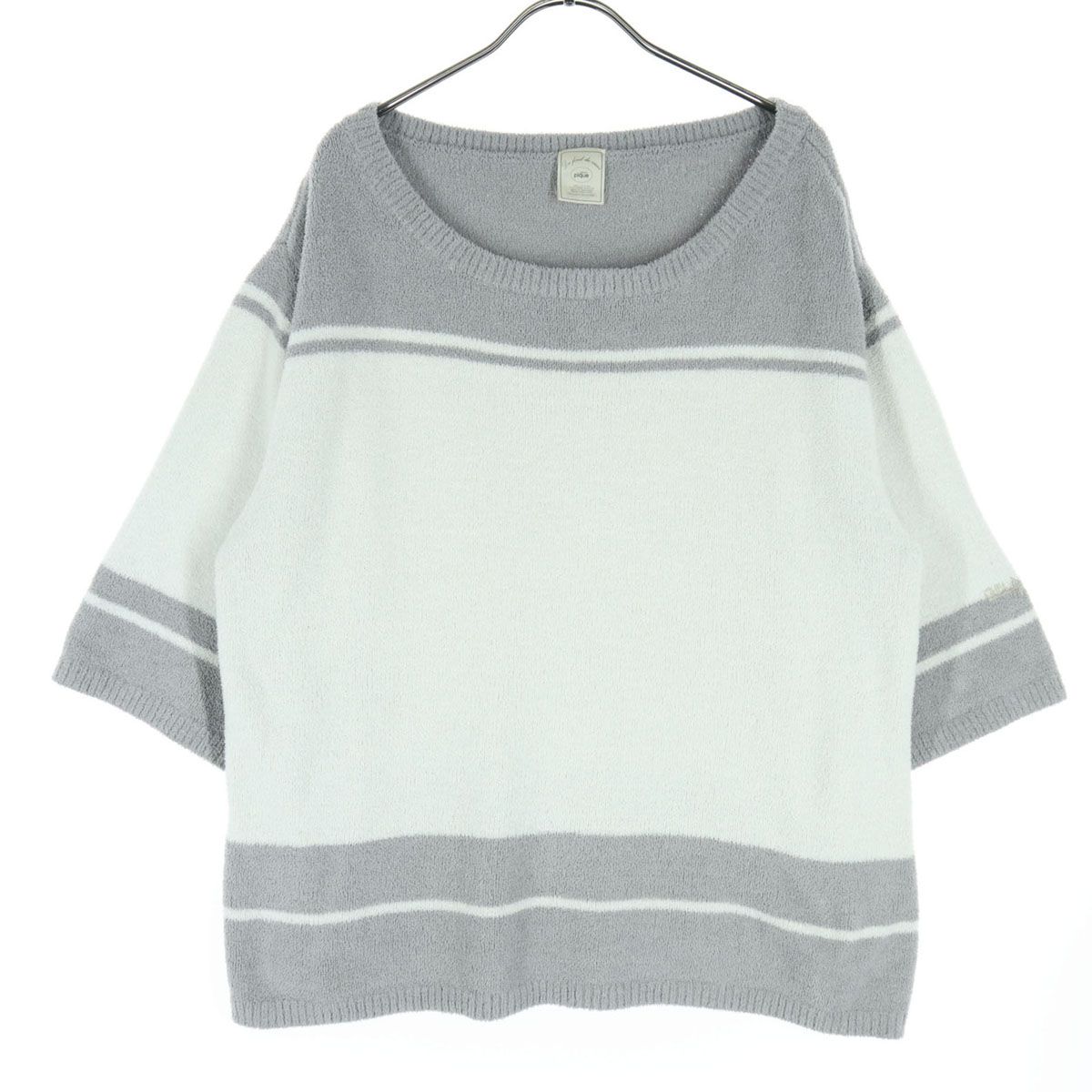 gelato pique ジェラートピケ ボーダー柄 長袖 ニット グレー系 パジャマ