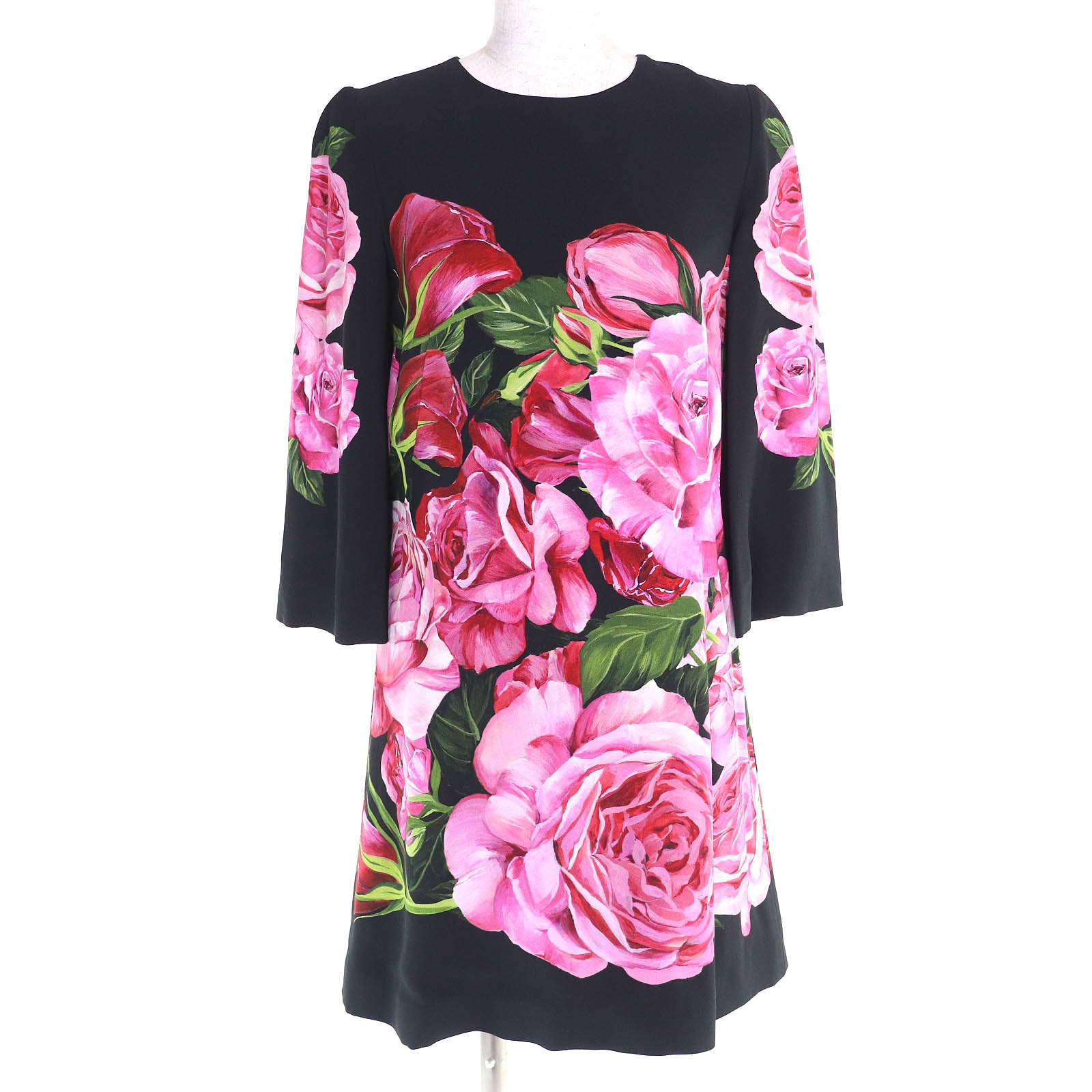 ドルチェ&ガッバーナ　リメイク　ドレス　ローズ 未使用に近い】極美品 ドルチェ＆ガッバーナ ローズプリント