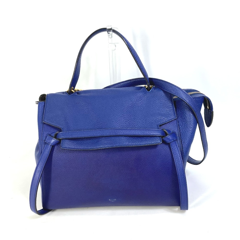 セリーヌ CELINE ベルトバッグ ハンドバッグ カバン 2WAYバッグ 肩掛け ショルダーバッグ レザー ブルー