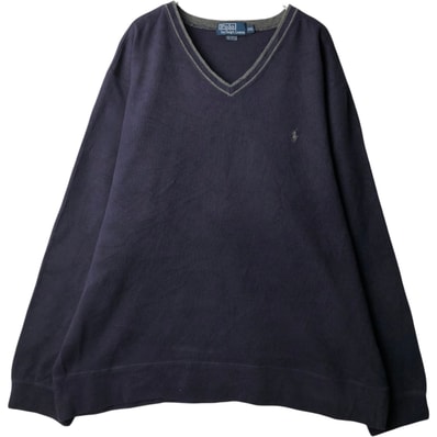 古着 ラルフローレン Ralph Lauren POLO by Ralph Lauren Vネック コットンニットセーター メンズXXL相当/eaa637282