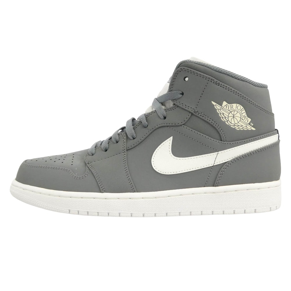 NIKE ナイキ 554724-036 Air Jordan 1 Mid Cool Grey  エアジョーダン1 ミッド クール グレー スニーカー グレー系 ホワイト系 30cm【極上美品】【中古】