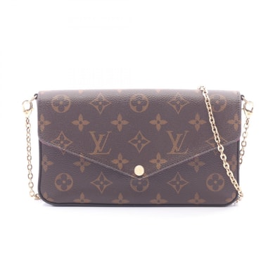 ルイ・ヴィトン LOUIS VUITTON ポシェット フェリシー ショルダーバッグ バッグ PVCコーティングキャンバス レザー モノグラム フューシャ レディース ブラウン系 M61276 【中古】