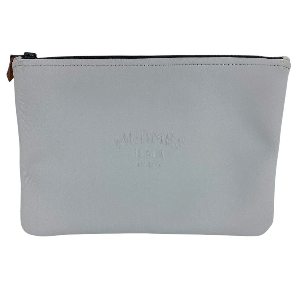 エルメス HERMES ネオバンMM ネオバン MM クラッチバッグ マルチポーチ メイクポーチ ポーチ ポリアミド グレー系 美品