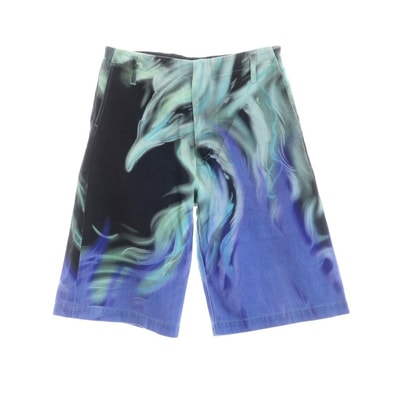 【中古】ジェリット ジェイコブ Gerrit Jacob コットン ショートパンツ ブラックxパープル【サイズ30】【メンズ】