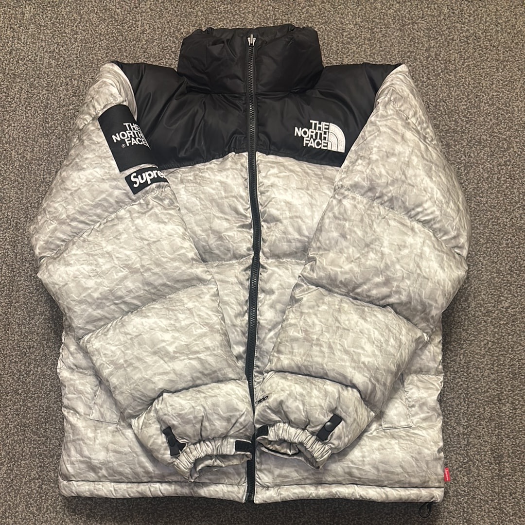 Supreme x The North Face Nuptse Jacket "White Paper Print"