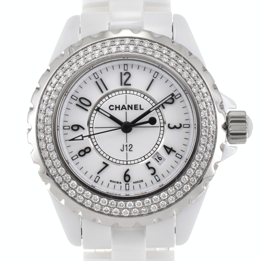 シャネル CHANEL H0967 J12 ダイヤモンドベゼル クォーツ レディース 美品 Q#146132