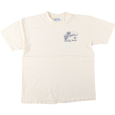 古着 80年代 ヘインズ Hanes BEEFY-T 青タグ プリントTシャツ USA製 メンズXL相当 ヴィンテージ/eaa642062