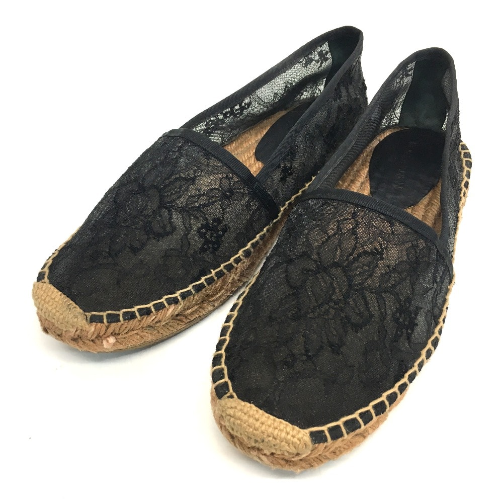 ドルチェアンドガッバーナ DOLCE&GABBANA 刺繍 花柄 レース シースルー エスパドリーユ 靴その他 ブラック ブラック