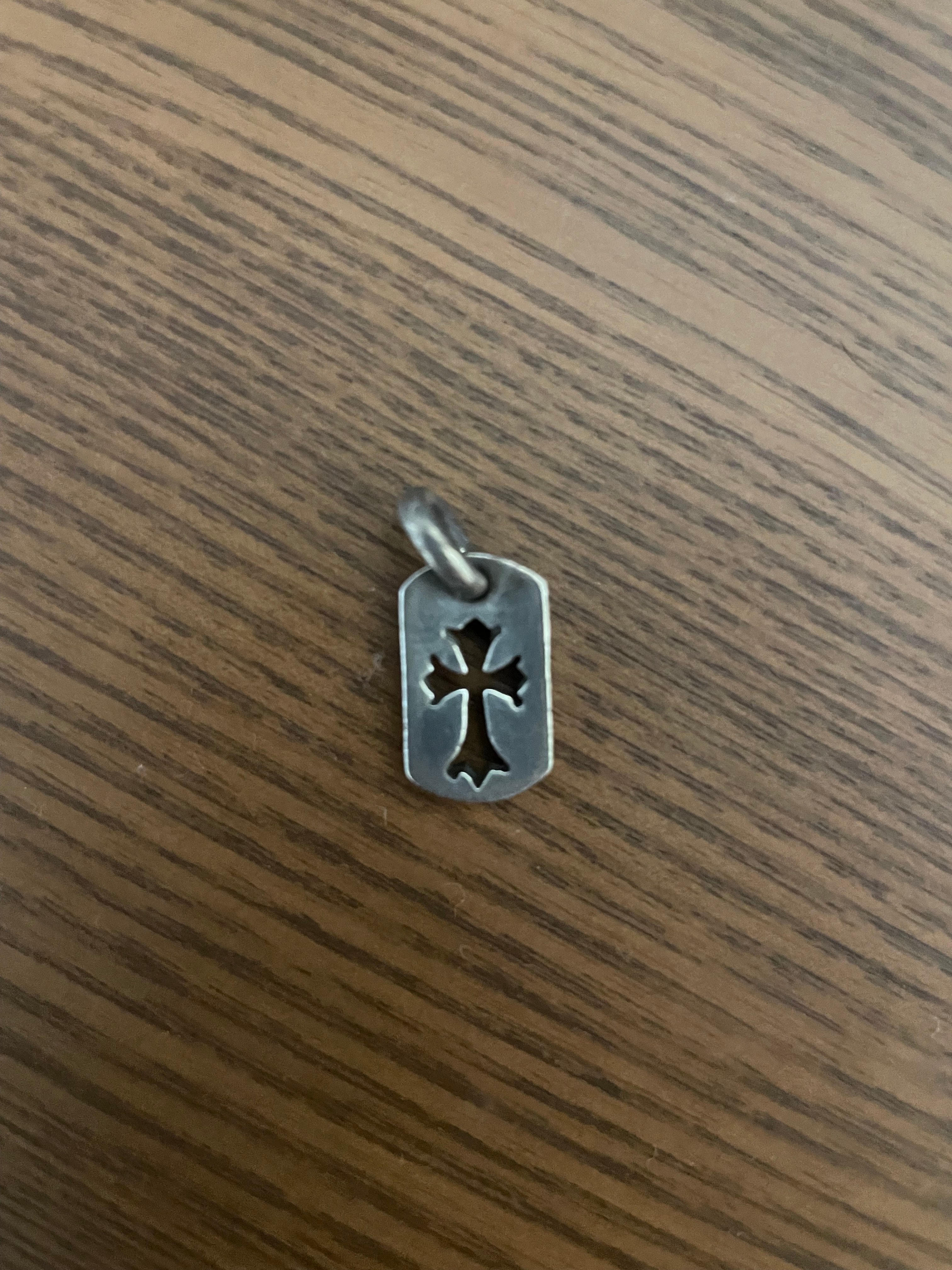 Chrome Hearts Dog Tag Tiny Cut Out Cross "Silver"