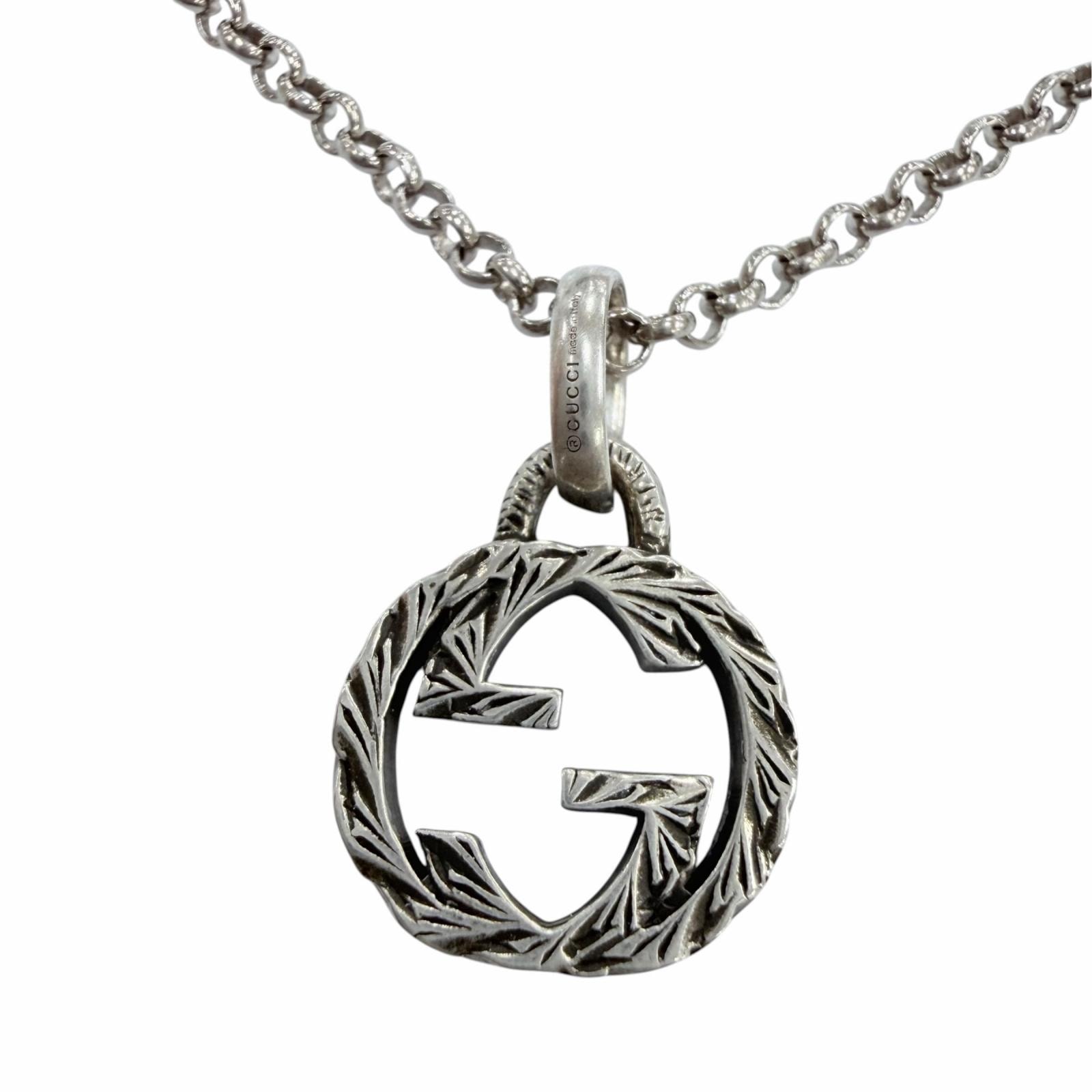 美品 グッチ ネックレス シルバー レディース 455535