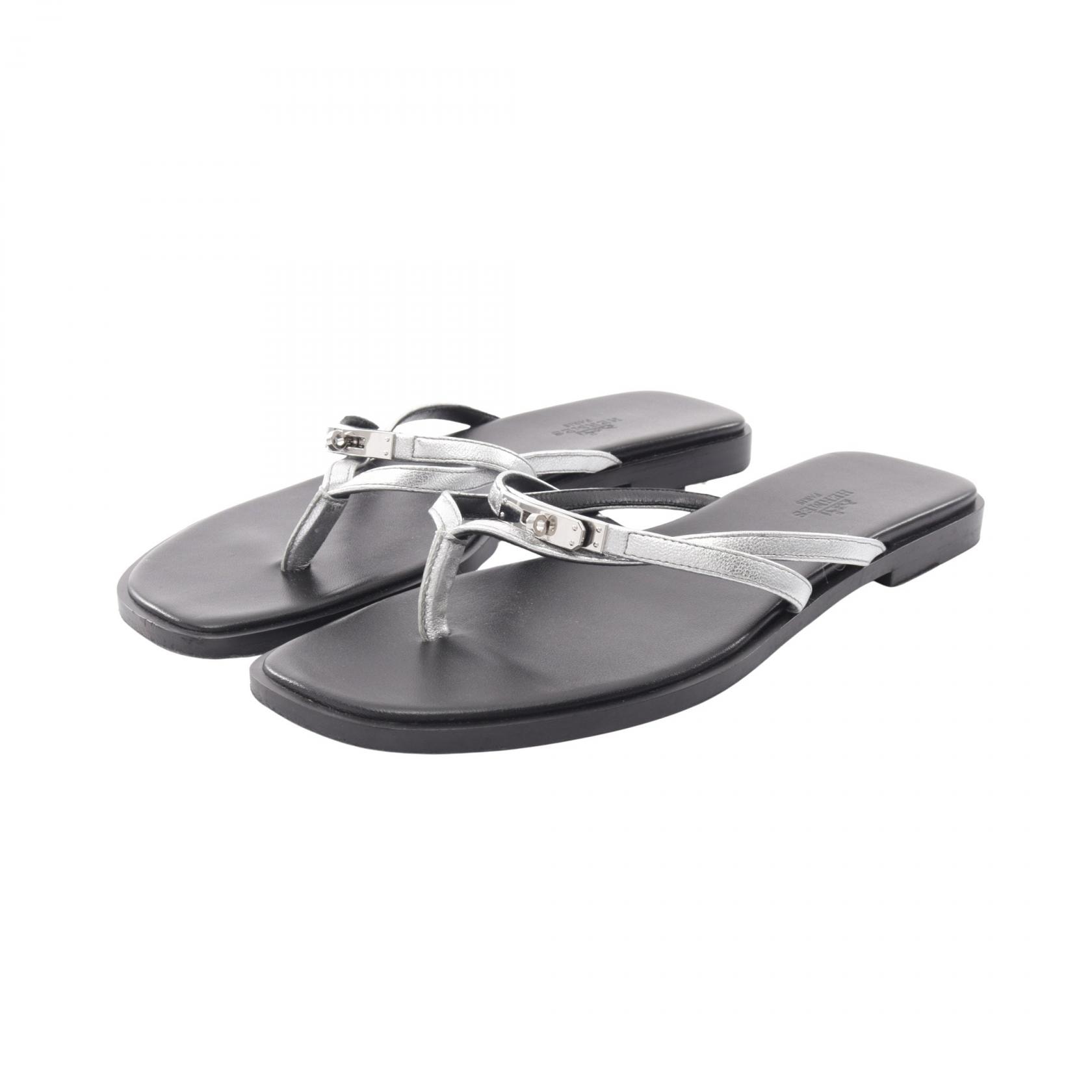 エルメス HERMES ミス サンダル 靴 レザー レディース シルバー系 【中古】