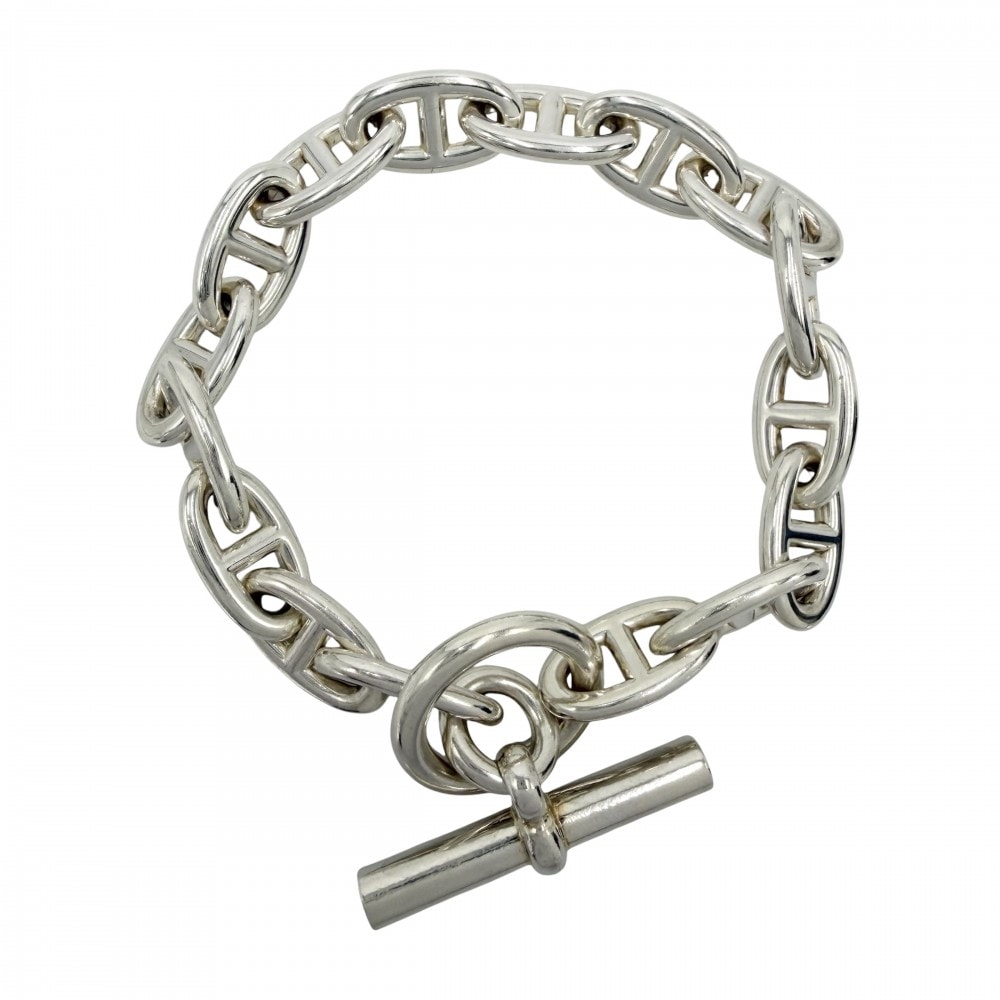 HERMES エルメス ブレスレット シェーヌダンクルGM アクセサリー ジュエリー 16コマ シルバー925 メンズ 約83.5g【中古品】