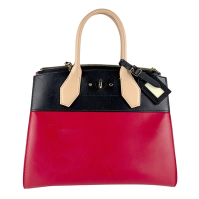 ルイ ヴィトン LOUIS VUITTON ハンドバッグ ショルダーバッグ シティ スティーマーMM レザー レッド/ブラック/ベージュ ゴールド レディース M42190【中古】 z8375