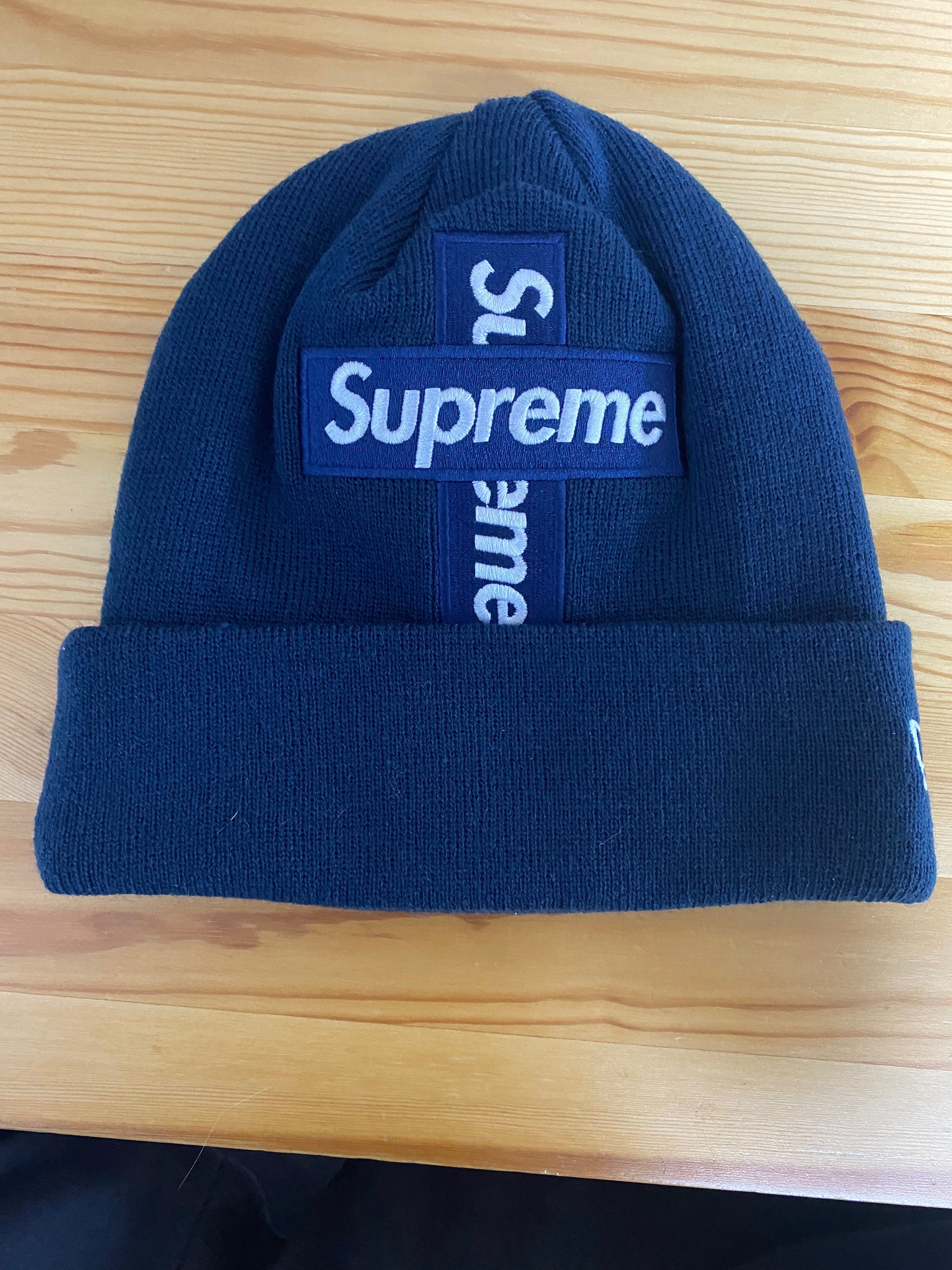 Supreme New Era® Cross Box Logo Beanie "Navy"