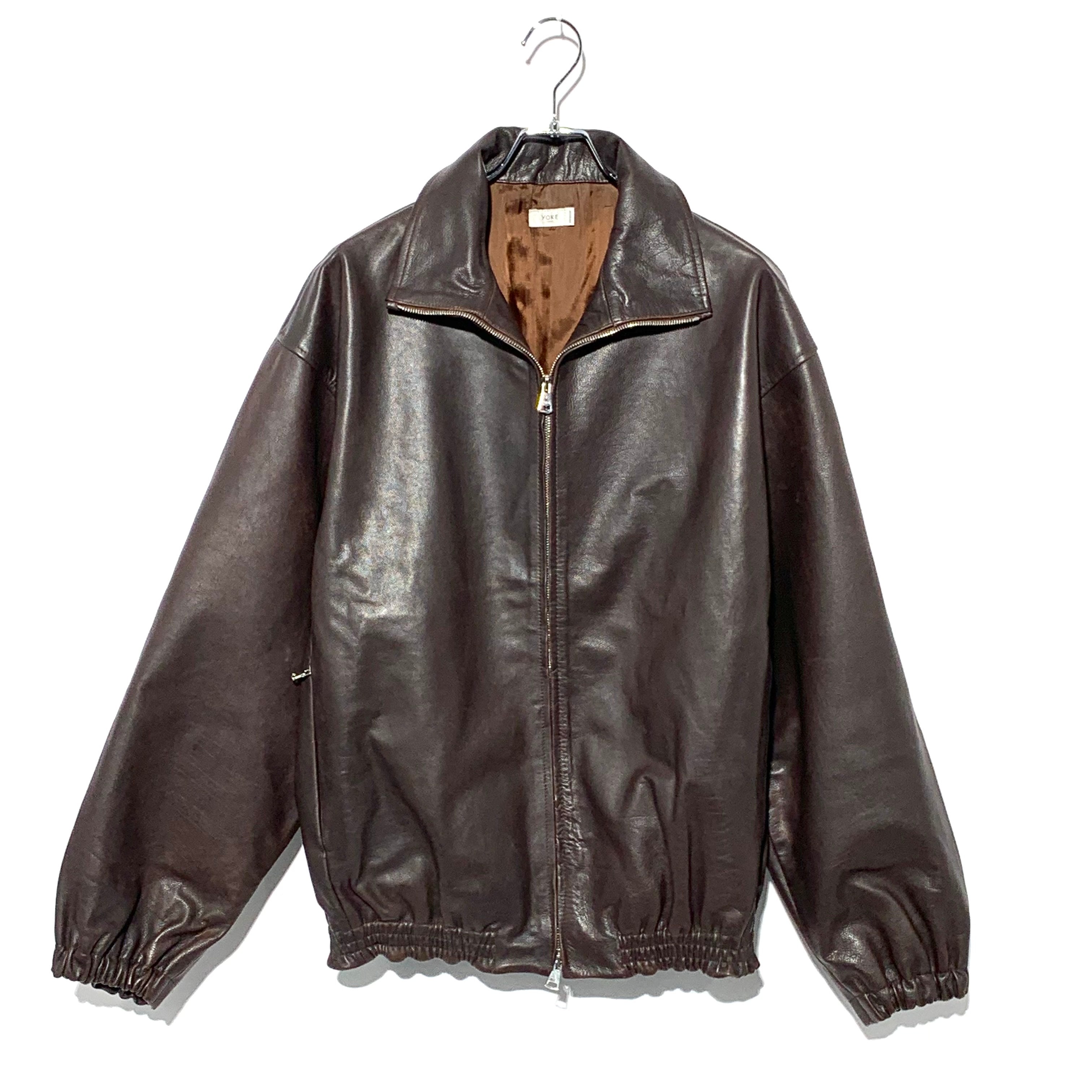 B (目立った傷や汚れなし)】YOKE Carf Leather Truck Jacket Brownの