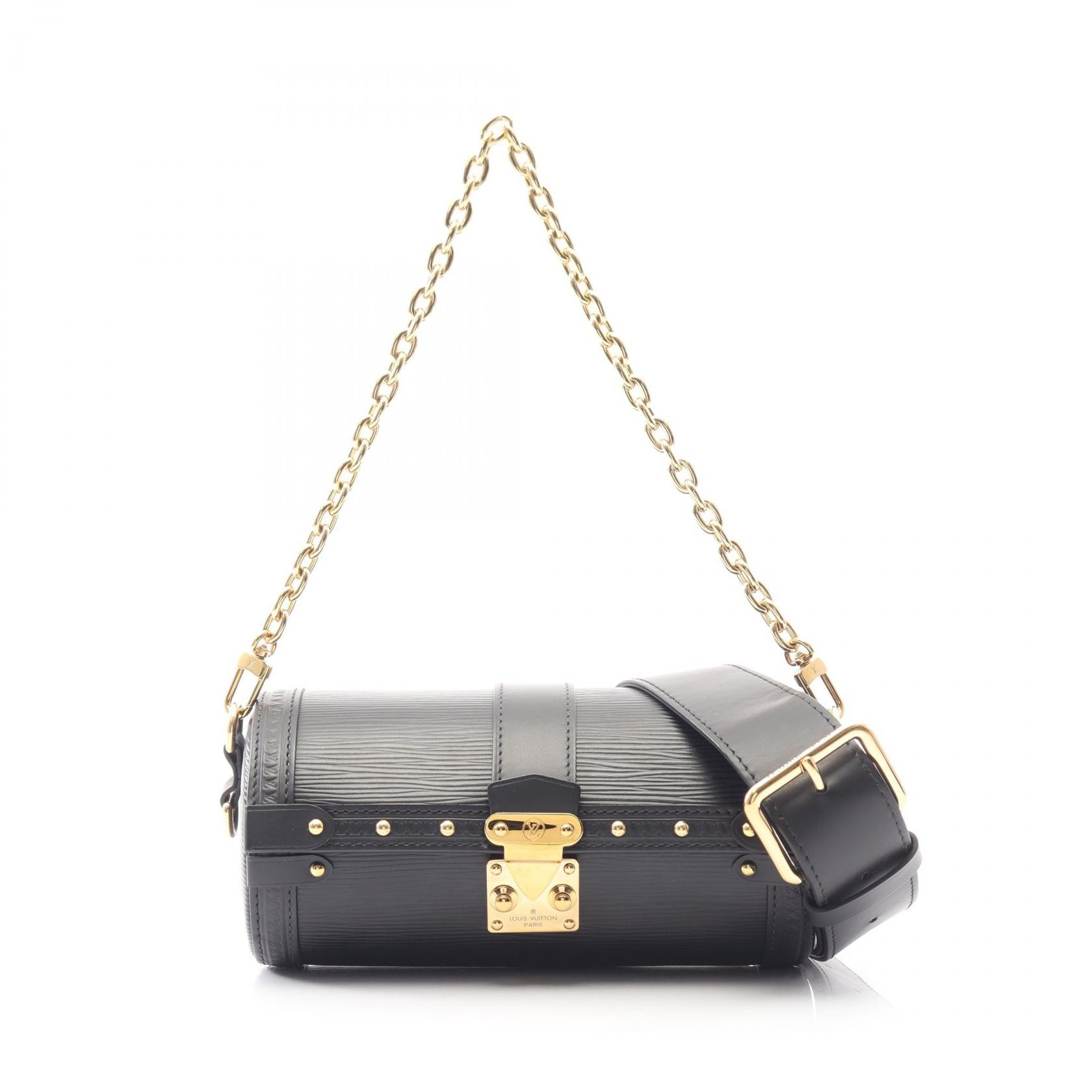 ルイ・ヴィトン LOUIS VUITTON パピヨン トランク ハンドバッグ バッグ レザー エピ ノワール レディース ブラック系 M58655 【中古】