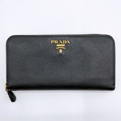 PRADA Large Saffiano Leather Wallet "Black"