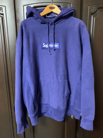 Supreme Box Logo Hooded Sweatshirt "Washed Navy" (21FW)
