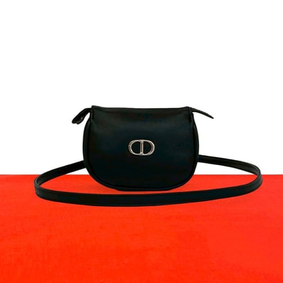 Christian Dior ディオール CD ロゴ 金具 レザー ショルダーバッグ ブラック
06865