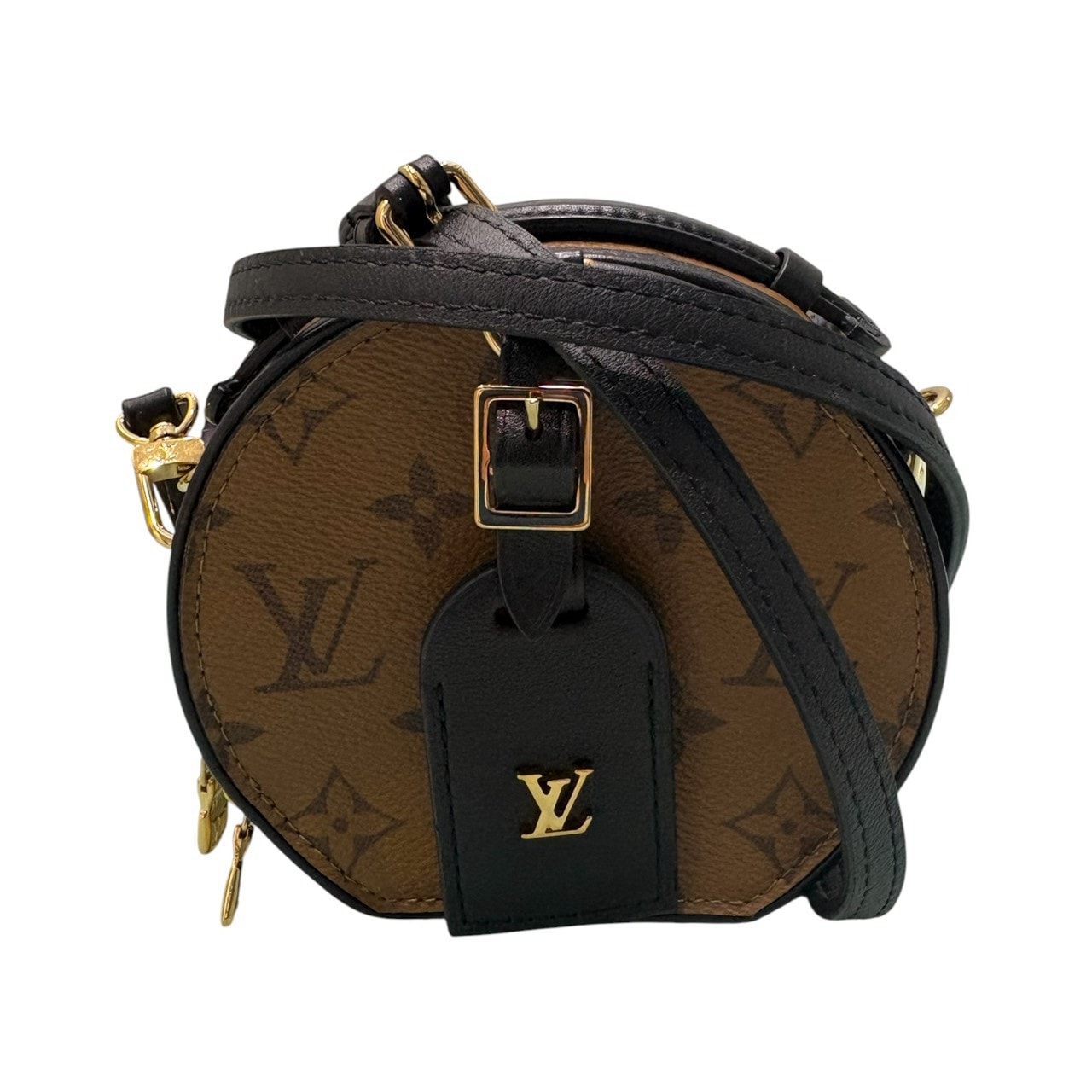 美品 LOUIS VUITTON ルイヴィトン モノグラム ミニボワットシャポー ブラウン ゴールド金具 レザー PVC/ ショルダーバッグ S1-00219 【中古】