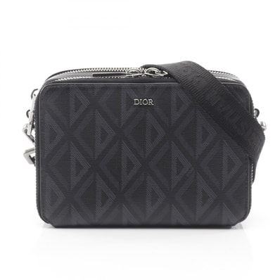 ディオール Dior CDダイヤモンド メッセンジャー ポーチ ショルダーバッグ バッグ PVCコーティングキャンバス レザー メンズ ブラック系 / グレー系 2ESBC119 【中古】
