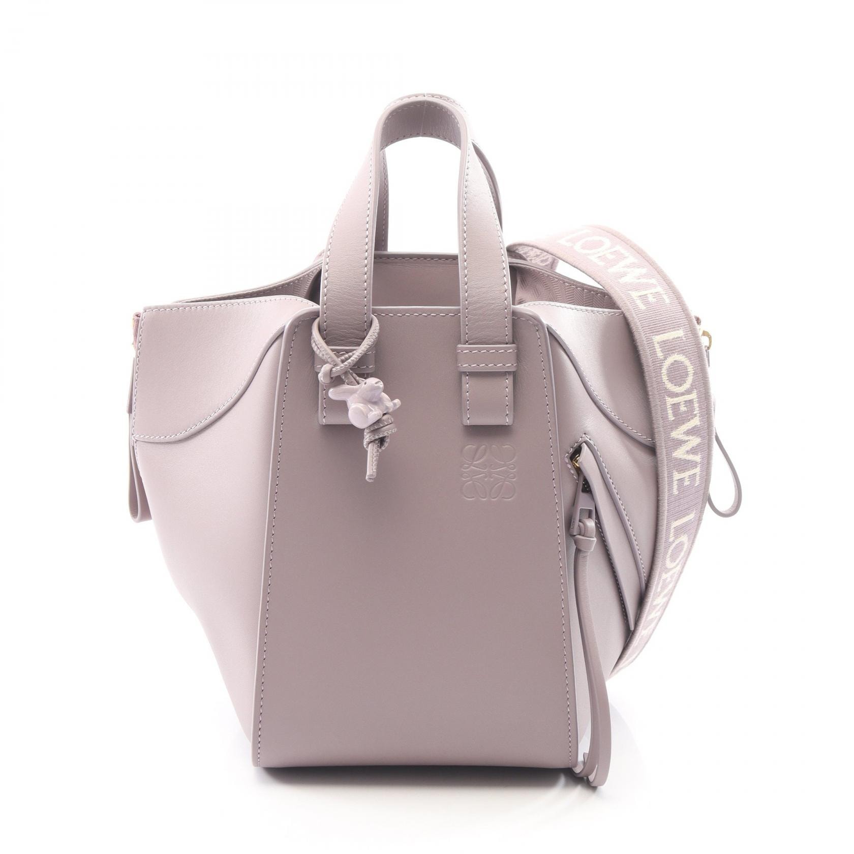 ロエベ LOEWE ハンモックバッグ コンパクト 2WAY ハンドバッグ バッグ レザー レディース パープル系 【中古】