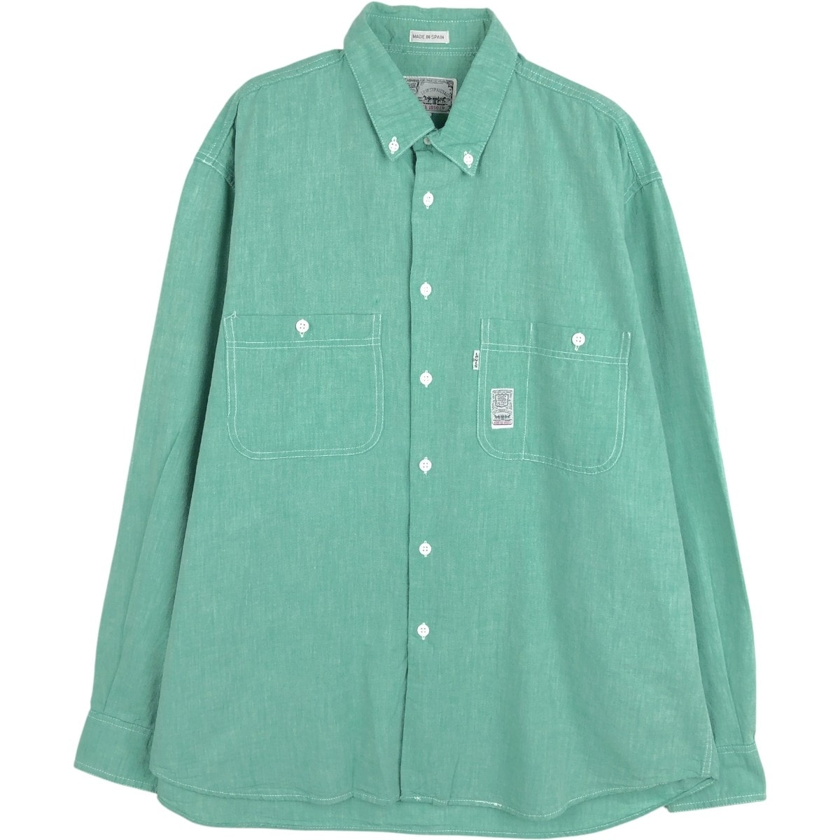 古着 リーバイス Levi's 長袖 ボタンダウンシャツ スペイン製 メンズL相当/eaa665502
