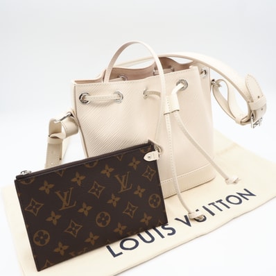 極美品 LOUIS VUITTON ルイ・ヴィトン エピ ノエBB クオーツ ホワイト M12848 ショルダーバッグ アイボリー レザー レディース