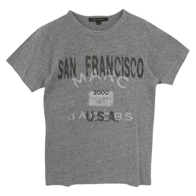 MARC JACOBS マークジェイコブス Tシャツ フロント プリント コットン 半袖 Tシャツ グレー系 M【中古】