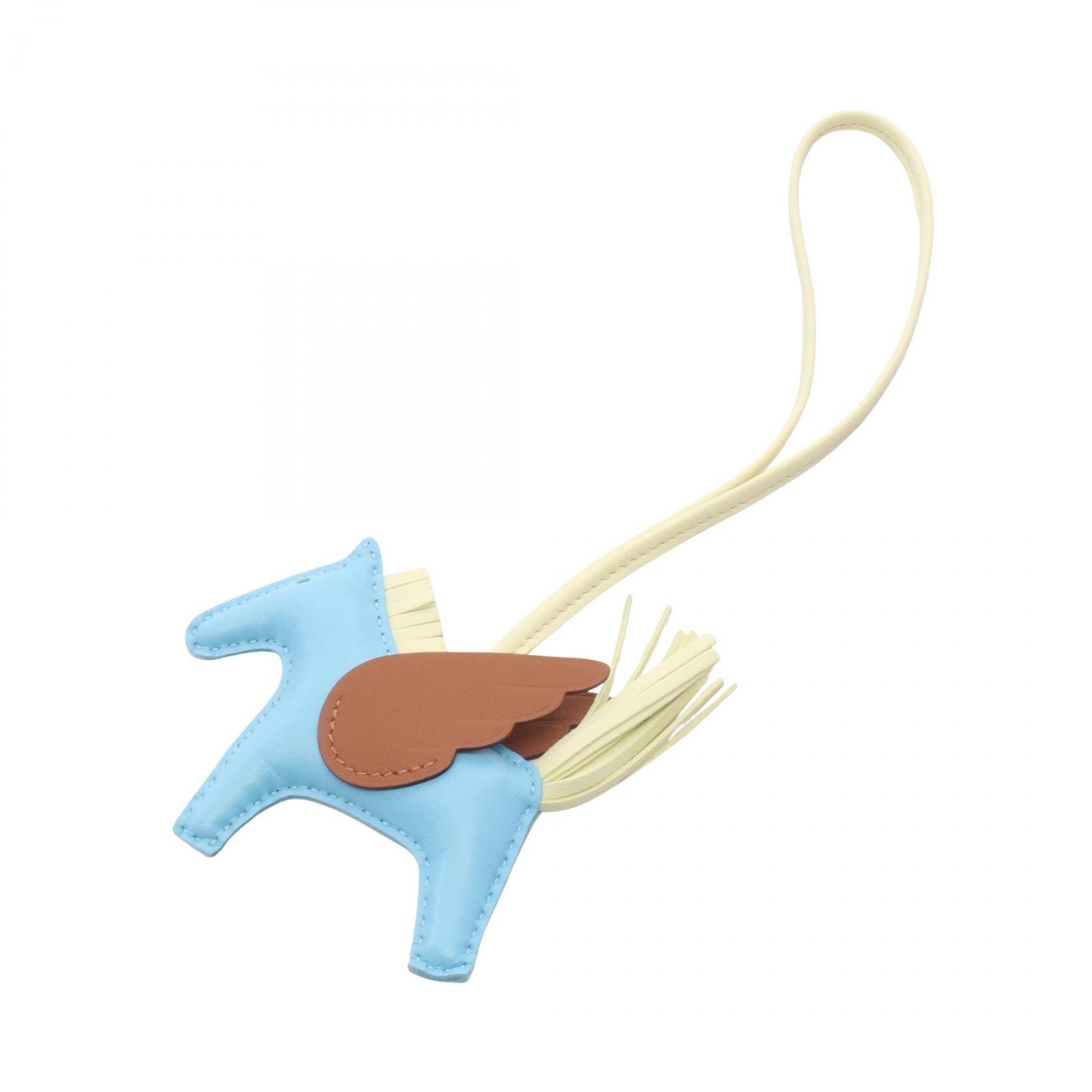 エルメス HERMES ロデオペガサスPM チャーム アクセサリー レザー アニョーミロ / ヴォースイフト アニョーミロ ゴールド K刻印(2025年製造) レディース ブルー系 / イエロー系 / ブラウン系 【中古】