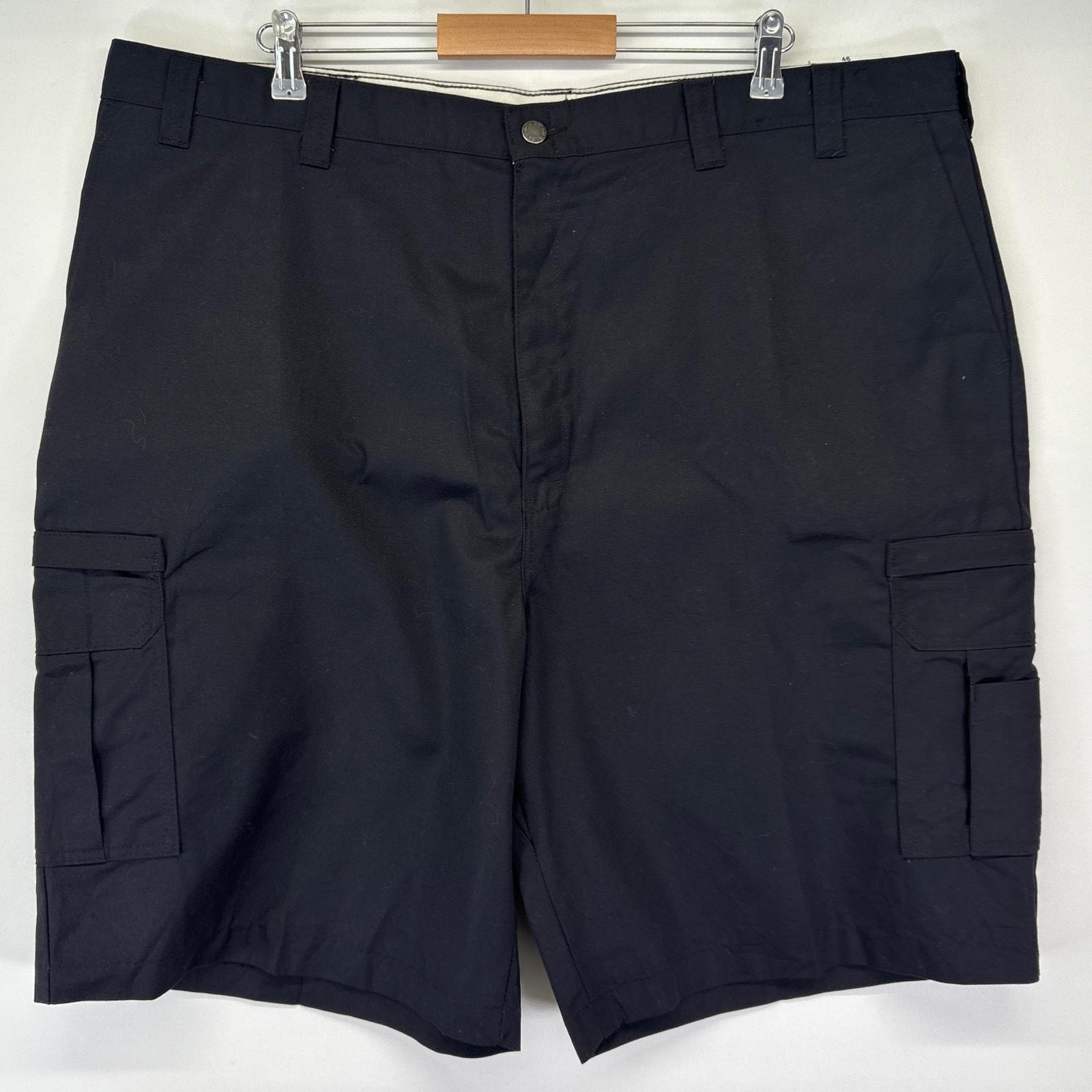 古着 美品 ディッキーズ Dickies ショートパンツ タグ付き デッドストック 大きいサイズ カーゴ ワーク ワンポイント w46  ブラック メンズ