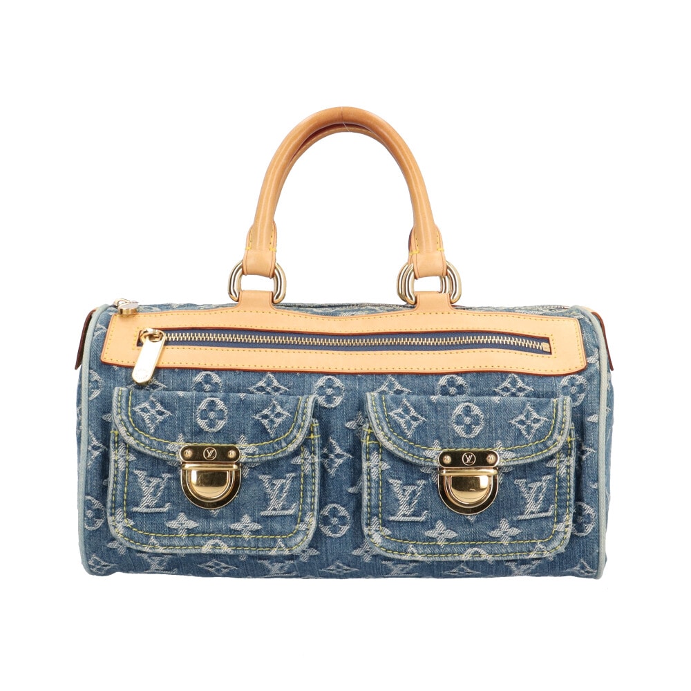 ルイヴィトン ネオスピーディ モノグラムデニム ハンドバッグ モノグラムデニム M95019 ブルー レディース LOUIS VUITTON  中古