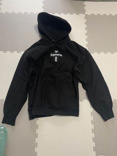 Supreme Cross Box Logo Hooded Sweatshirt "Black"