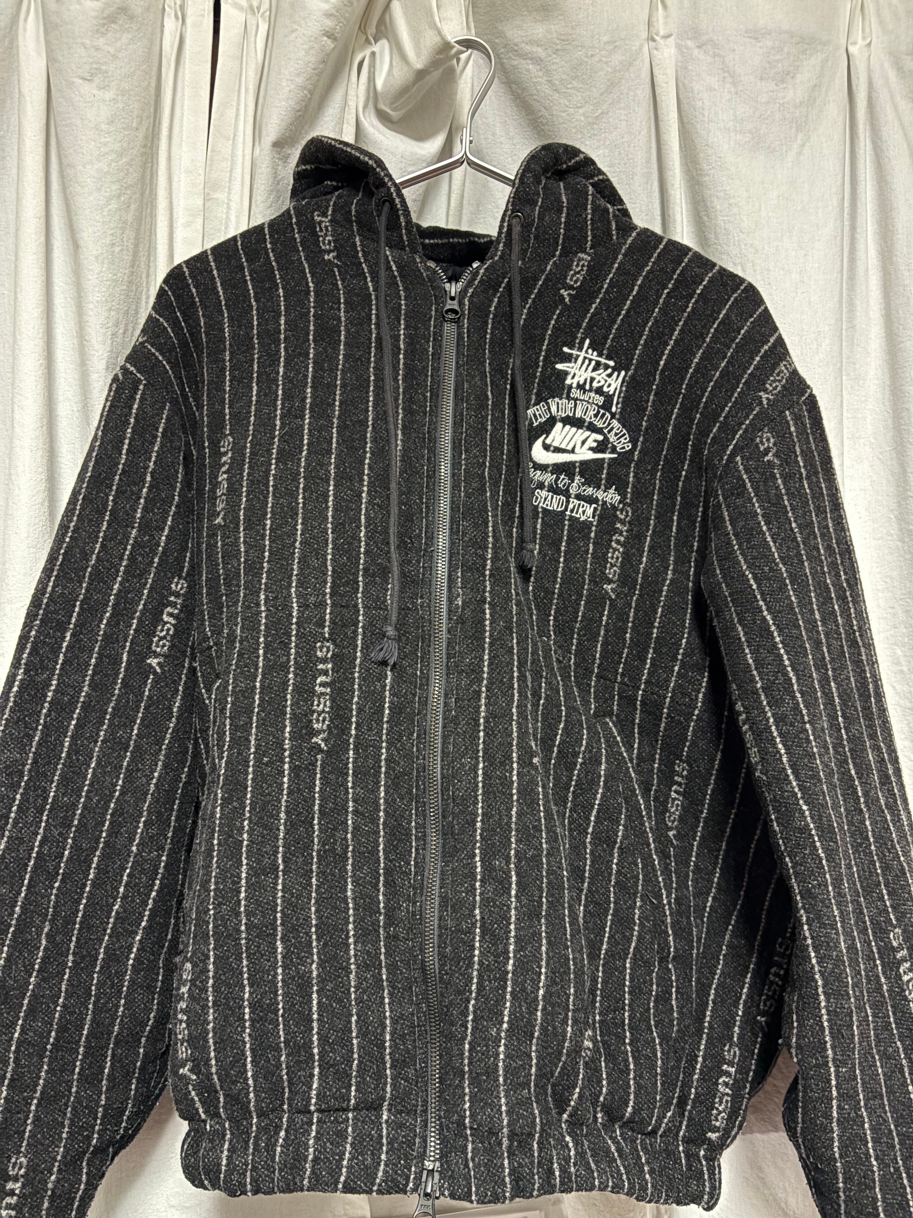 Stussy x Nike Striped Wool Jacket "Black"