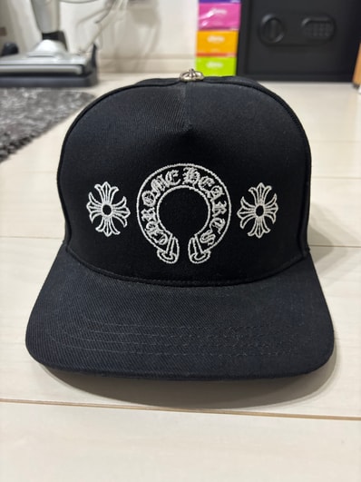 Chrome Hearts Baseball Cap Horseshoe & Cross "Black/White"