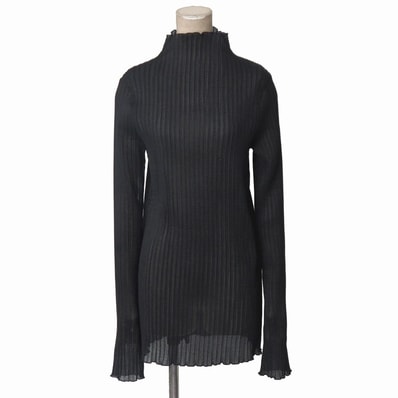 ■美品■JIL SANDER ジルサンダー カットソー サイズM ハイネック プリーツ プルオーバー イタリア製 ブランド古着【中古】20260615/RA9758