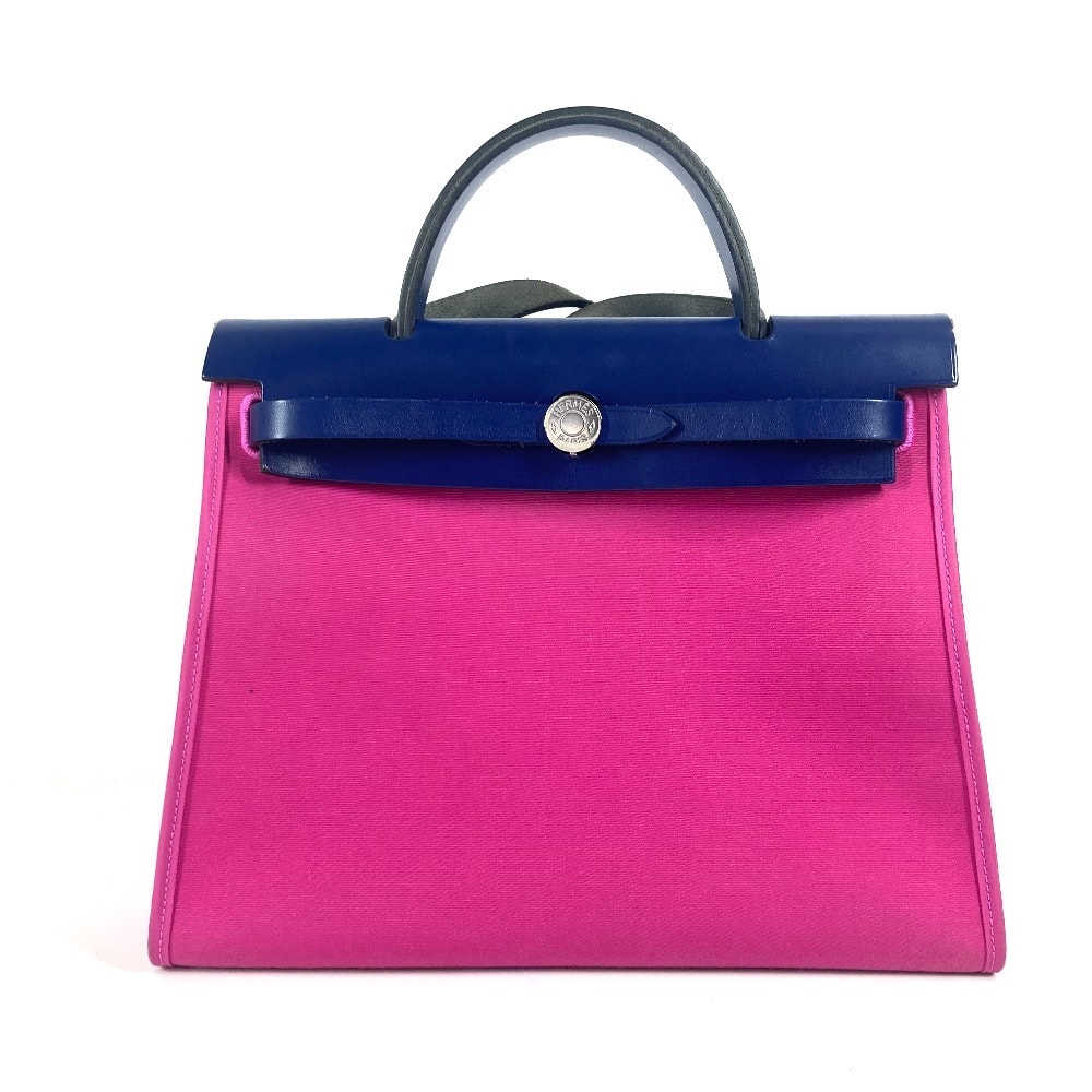 エルメス HERMES エールバッグジップPM 31 ポーチ付き 2WAYバッグ ショルダーバッグ カバン 斜め掛け ハンドバッグ トワルオフィシエ C刻 マグノリア/ブルーサップ ピンク