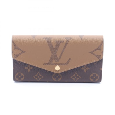 ルイ・ヴィトン LOUIS VUITTON ポルトフォイユ サラ 二つ折り長財布 財布 PVCコーティングキャンバス モノグラム・ジャイアントリバース レディース ブラウン系 M80726 【中古】