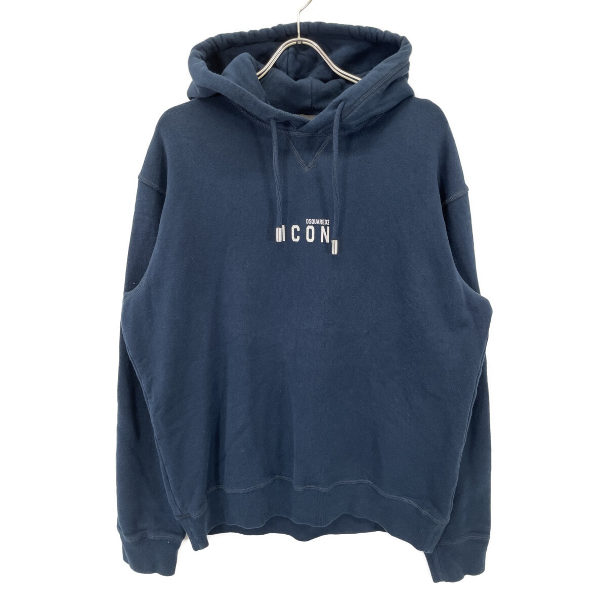 ディースクエアード S79GU0010 21年 ブルー ICON MINI LOGO HOODED SWEATSHIRT スウェット L