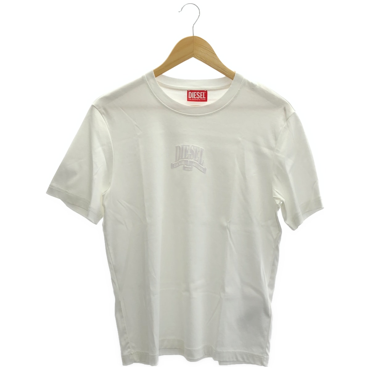 ディーゼル T-MADJUST-K1 ホワイト トーナルカラーブランドロゴプリントTシャツ XS