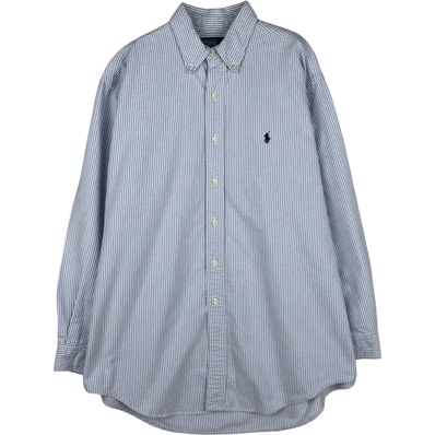 古着 ラルフローレン Ralph Lauren POLO by Ralph Lauren 長袖 ボタンダウンストライプシャツ カナダ製 メンズL相当/eaa629046