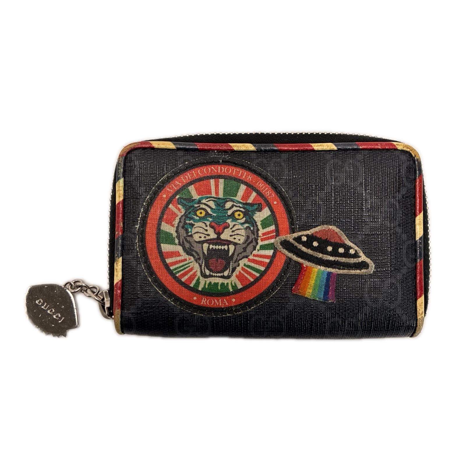 GUCCI グッチ GGスプリーム ナイトクーリエ ラウンドファスナー 496343・2149 ダークグレー コインケース
