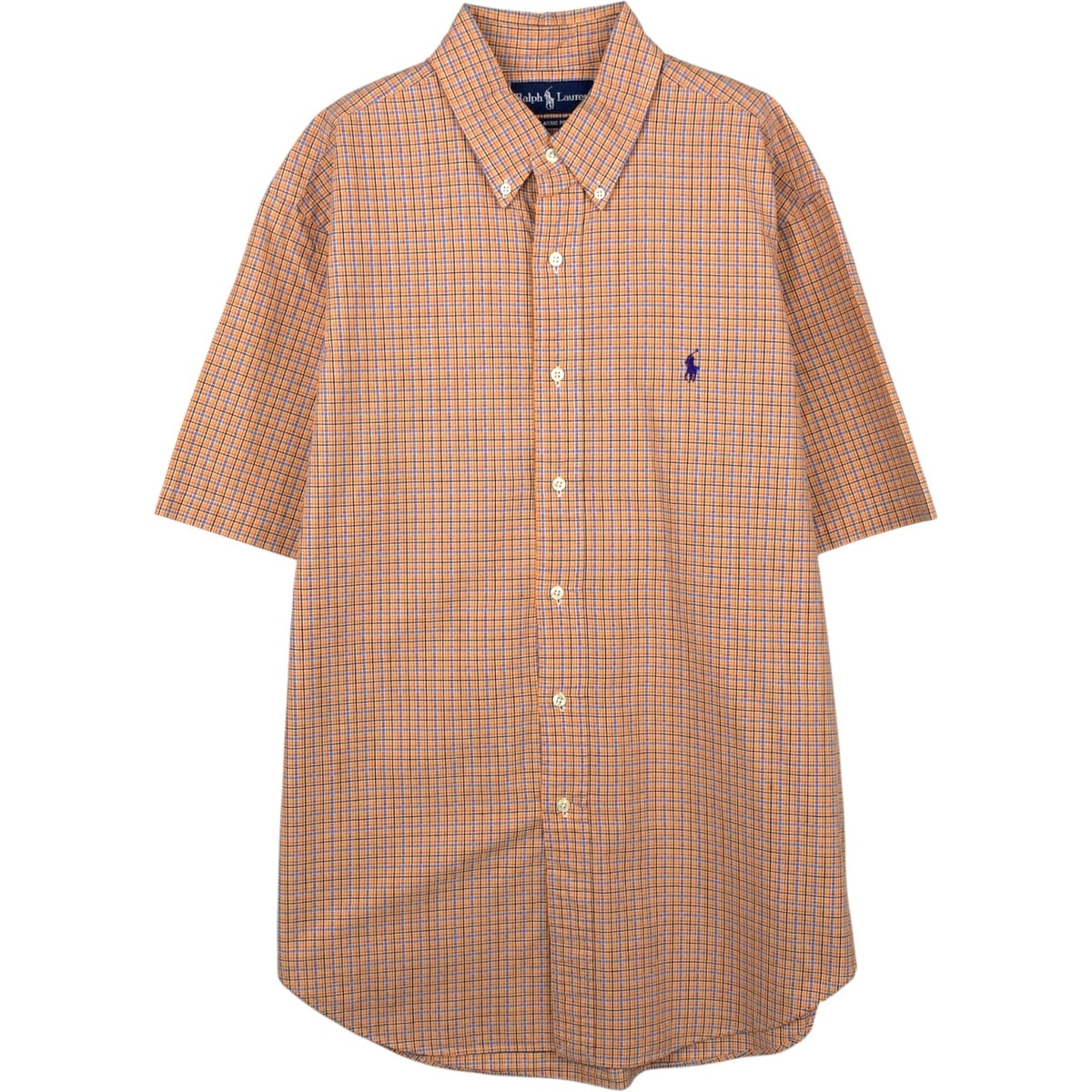 古着 ラルフローレン Ralph Lauren CLASSIC FIT クラシックフィット 半袖 ボタンダウン チェックシャツ メンズL相当/eaa653061