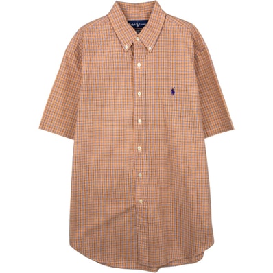 古着 ラルフローレン Ralph Lauren CLASSIC FIT クラシックフィット 半袖 ボタンダウン チェックシャツ メンズL相当/eaa653061