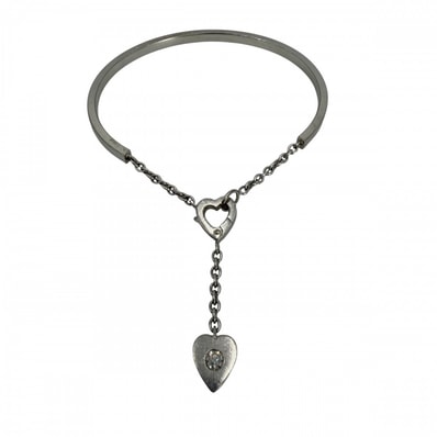CARTIER カルティエ ブレスレット モナムール ハートモチーフ アクセサリー ジュエリー Au750 18金WG K18ホワイトゴールド ダイヤモンド レディース 約15.1g【中古品】