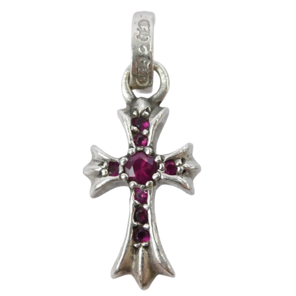 Chrome Hearts Baby Fat Pave Pink Sapphire Pendant Top "Silver"
