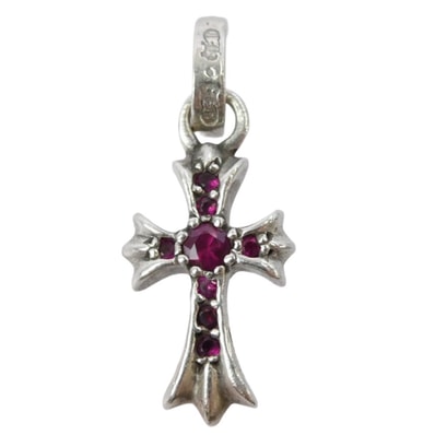 Chrome Hearts Baby Fat Pave Pink Sapphire Pendant Top "Silver"